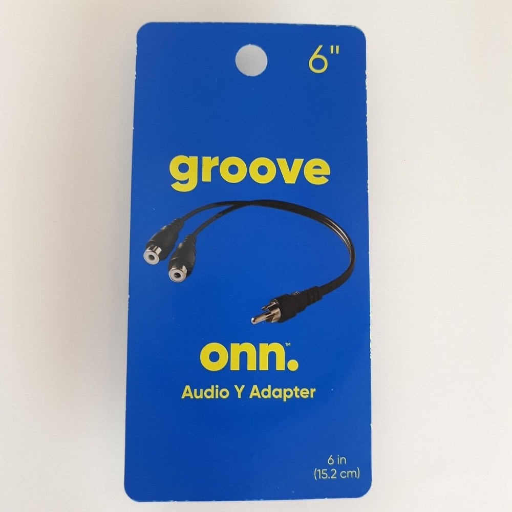 Groove Onn. Audio Y Adapter 6in 3.5mm Auxiliary to RCA Black 100008586 Brand New